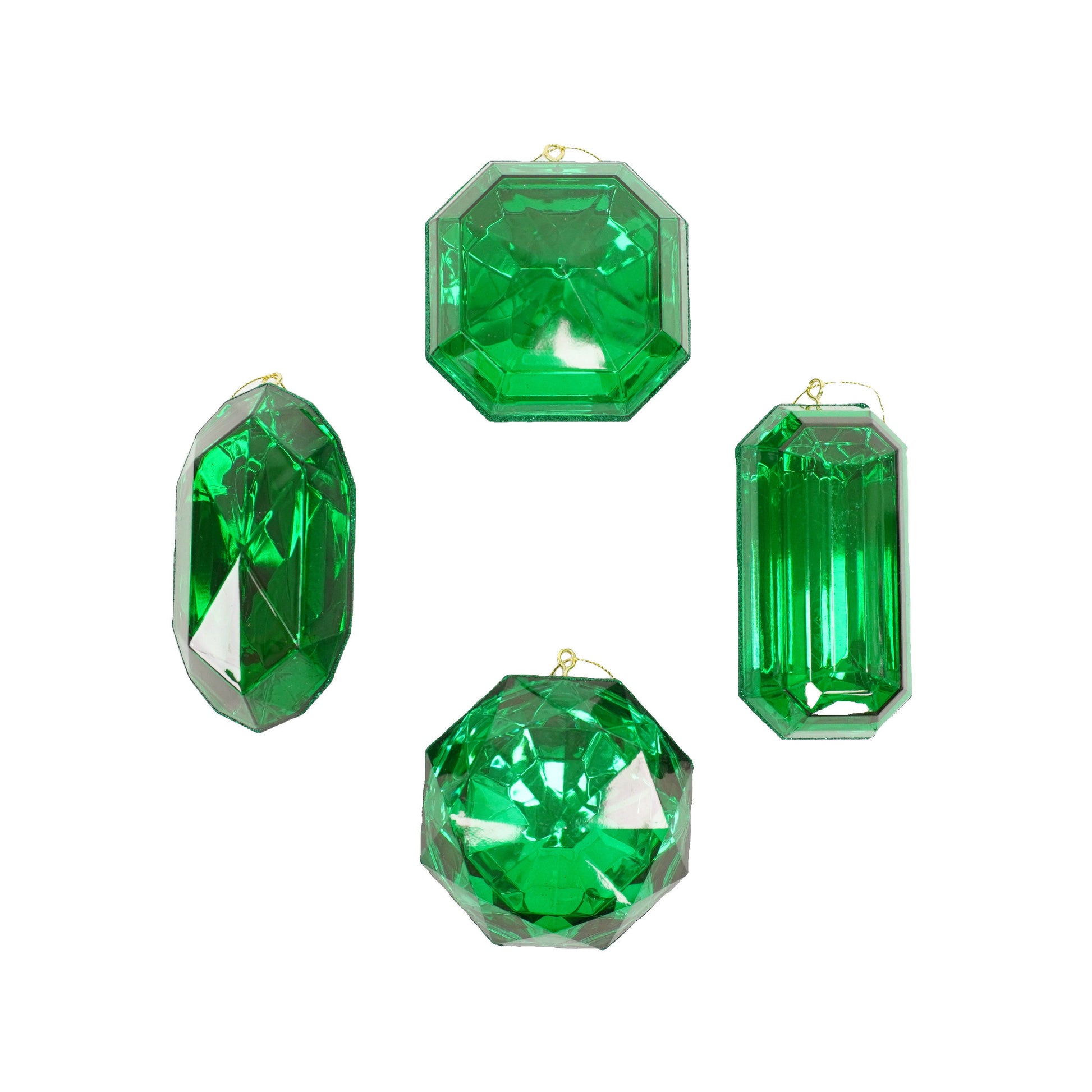 Jewel Ornament Set, Green Jewel Ornaments, Gem Ornaments, Jewel Ornament Set, Wreath Attachments, Emerald Xmas Decor, St Patricks Day decor