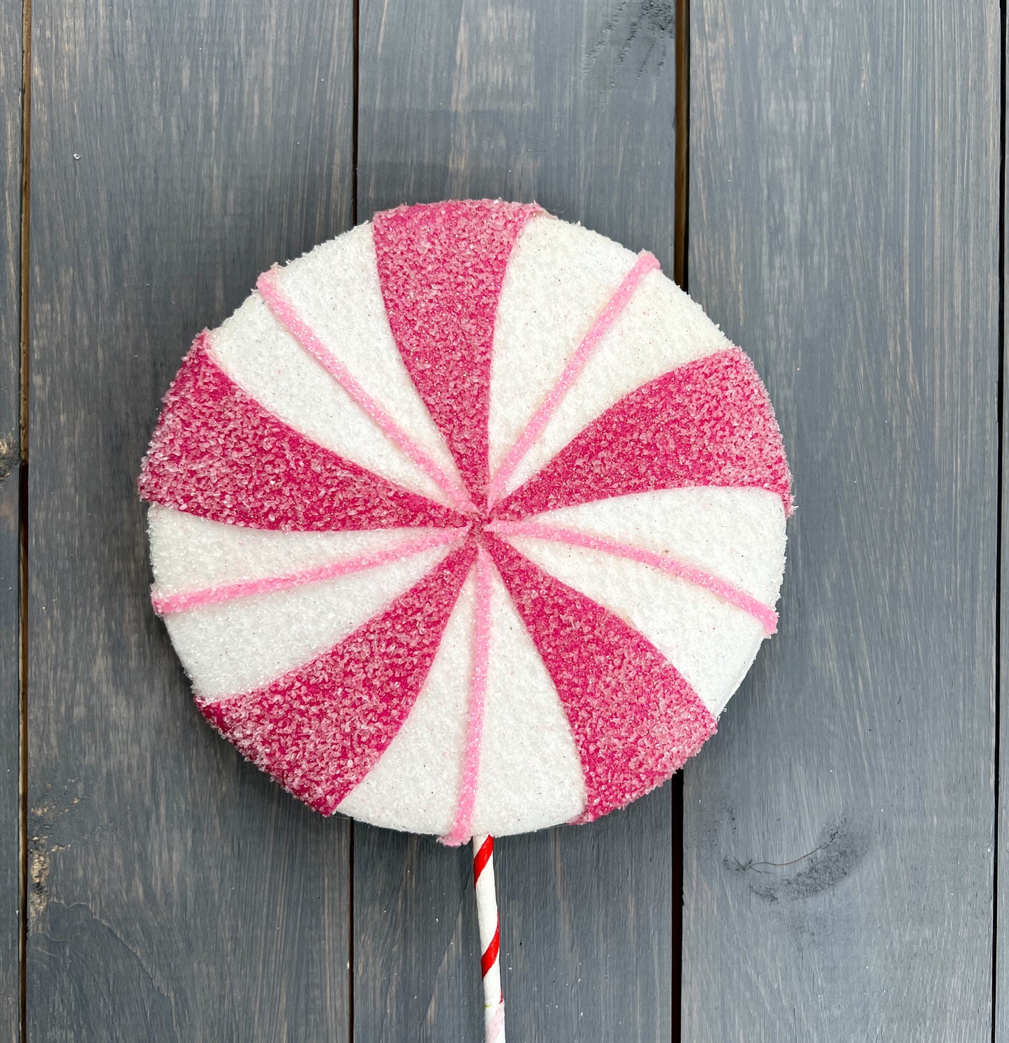 Pink Lollipop Spray. Pink Peppermint Lollipop Wreath Attachment, Lollipop Pick, Candy Decoration, Tree Decor, Lollipop Stem, Christmas Decor