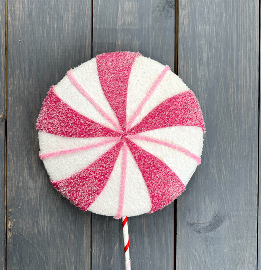 Pink Lollipop Spray. Pink Peppermint Lollipop Wreath Attachment, Lollipop Pick, Candy Decoration, Tree Decor, Lollipop Stem, Christmas Decor