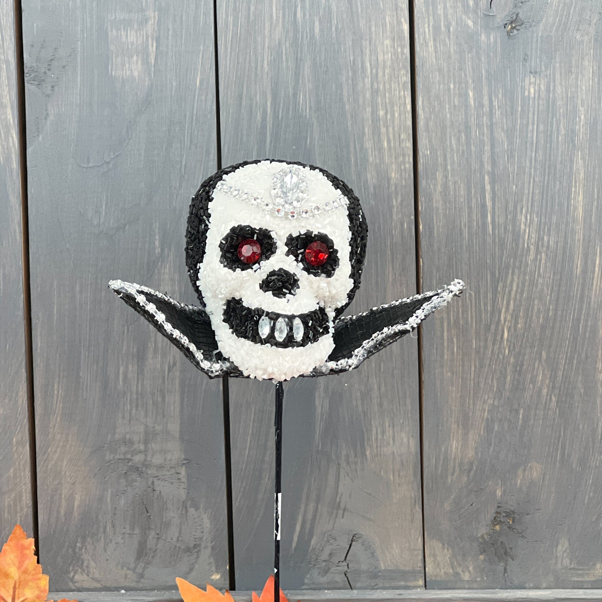 Jeweled Skull Pick, Jeweled Vampire Pick, Jeweled Wreath Attachment, Halloween Pick, Glam Halloween Pick, Jeweled Vampire Wreath Attachment