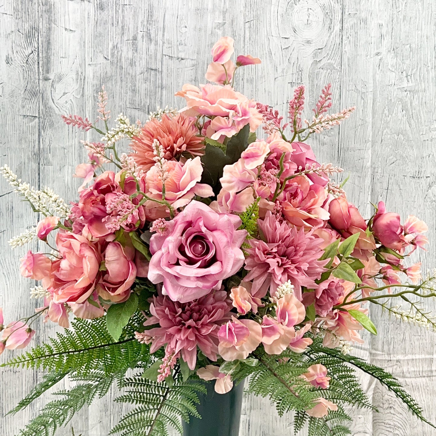 360 View Spring Floral Arrangement, Cemetery Flowers, Cemetery Vase Insert, Cemetery Vase Arrangement, Graveside Flowers, Memorial Flowers