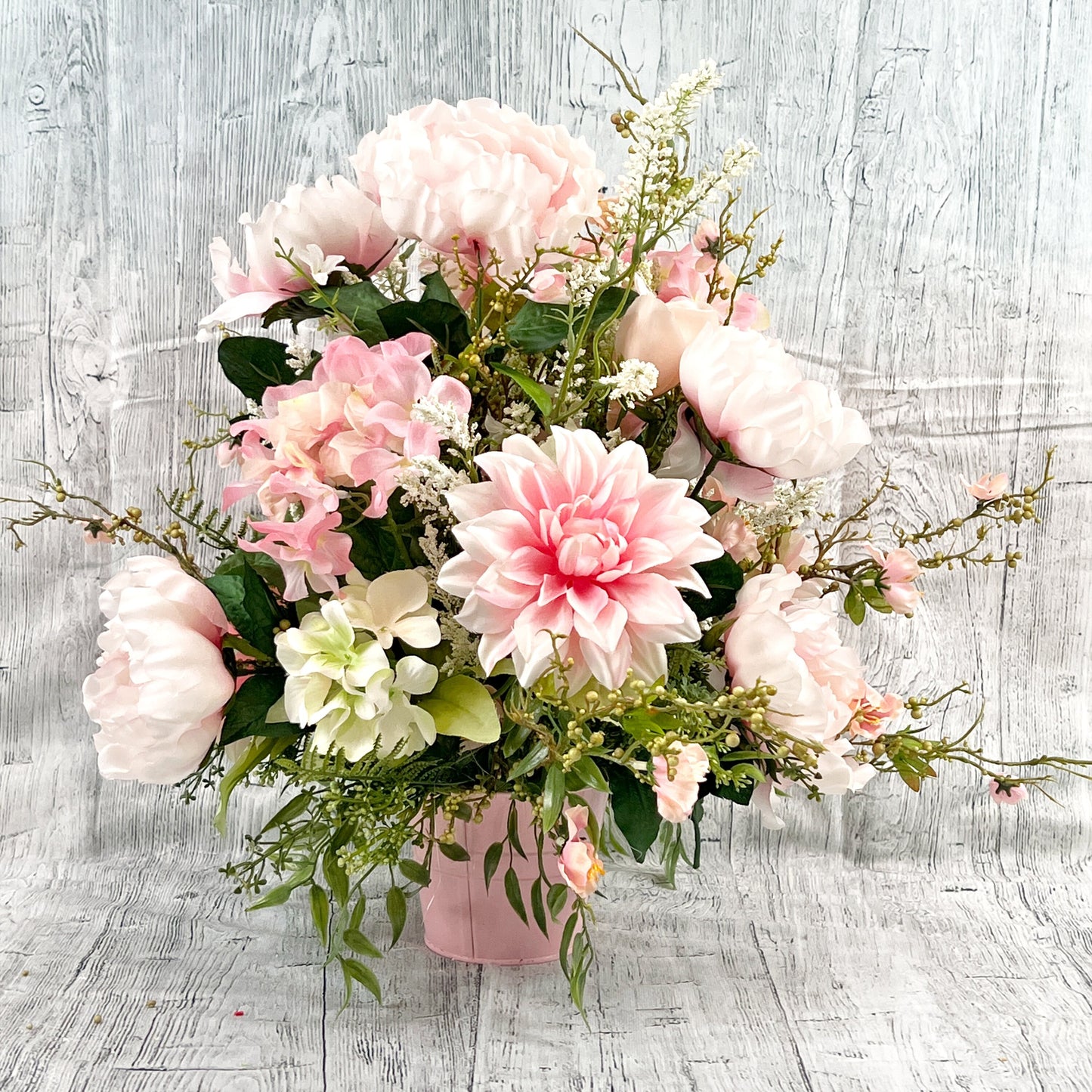 Pink Floral Arrangement, Spring Floral Centerpiece, Realistic Flower Arrangement, Pink Mother's Day Flowers, Housewarming Gift, Spring Decor