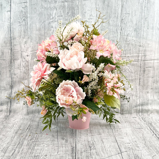 Pink Floral Arrangement, Spring Floral Centerpiece, Realistic Flower Arrangement, Pink Mother's Day Flowers, Housewarming Gift, Spring Decor