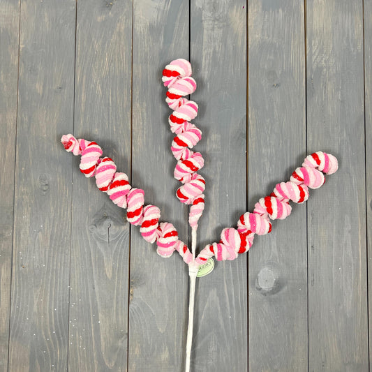 Peppermint Swirl Spray, Peppermint Swirl Pick, Peppermint Curly Spray, Red and Pink Candy Pick, Peppermint Candy Spiral Spray, Christmas