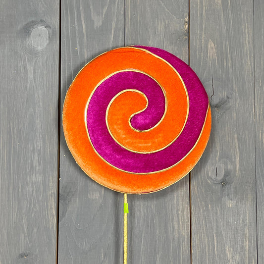 Purple and Orange Lollipop Stem, Fake Candy, Halloween Decor, Photo Prop, Halloween Spray, Halloween Wreath Attachment, Wreath Supplies