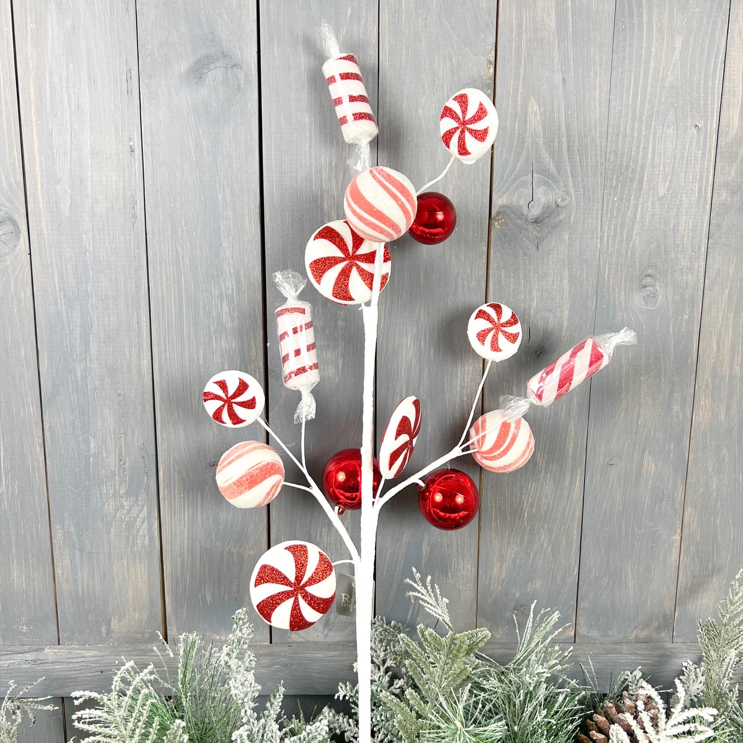 28" Peppermint Candy Spray,  Peppermint Candy Pick,  Red and White Candy Pick, Christmas Candy Pick, Holiday Candy Pick