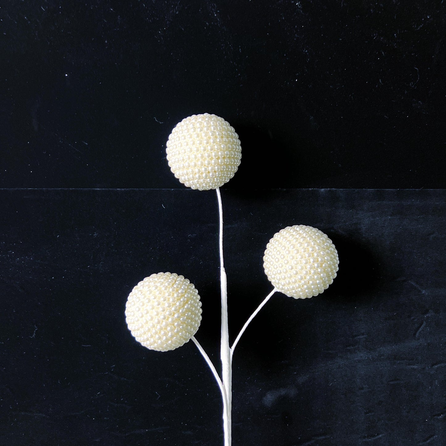 22" Elegant Pearl Ball Spray - Jeweled Floral Picks for Winter Holiday and Wedding Decor