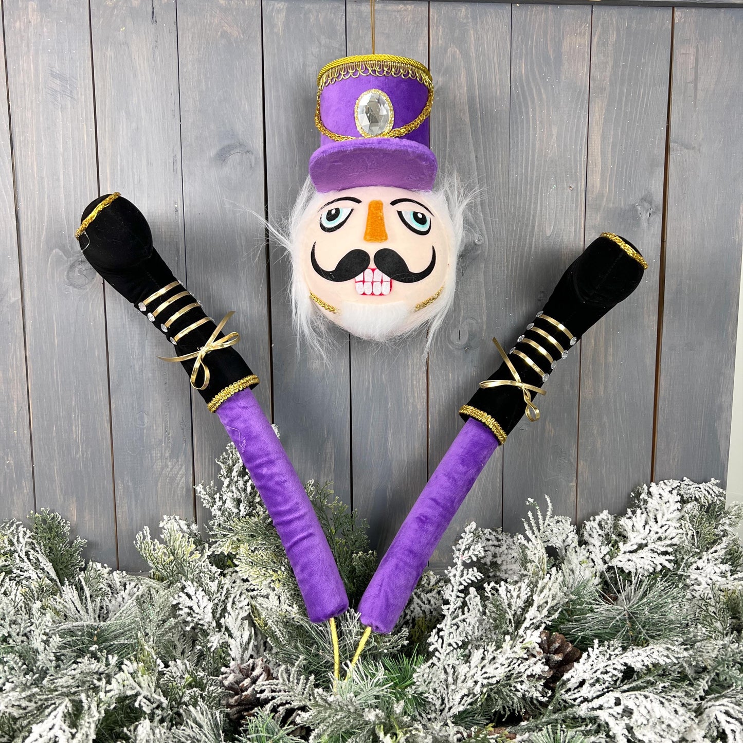 Purple Nutcracker Wreath Attachment, Unique Christmas Décor, Nutcracker Wreath Accessory, Christmas Wreath Embellishment