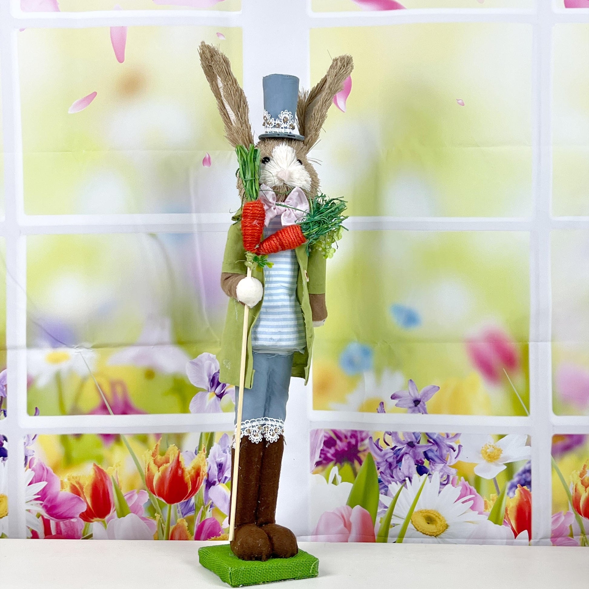 Elegant Easter Bunny Figurine – Spring Bunny Decoration – Vintage Farmhouse Easter – Choose Boy or Girl – Pastel Easter Display