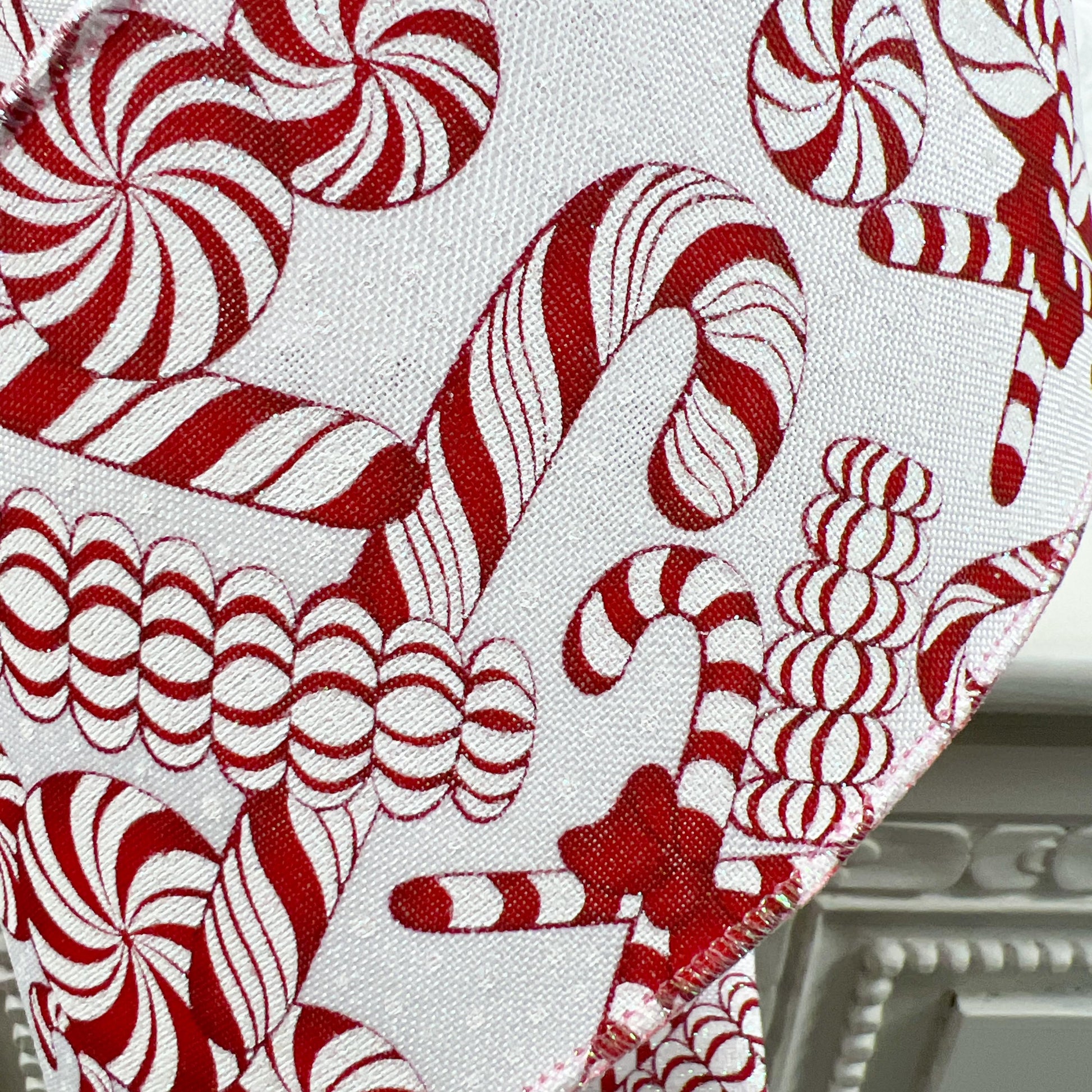Mixed Candies Ribbon – Farrisilk Red and White Peppermint Candy Cane Ribbon | Holiday Christmas Designer Trim, Red and White Ribbon