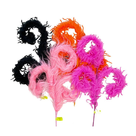 28" Fuzzy Curly Spiral Spray | Black, Orange, Pink or Magenta | Halloween Decor | Wreath Attachment | Whimsical Wreath Accent