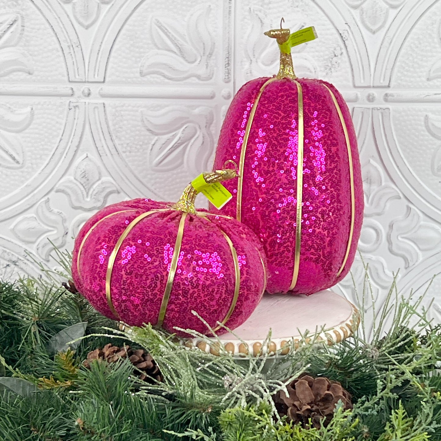 Sequin Pumpkin Decor for Fall | Pink, Purple, Orange Halloween Pumpkins | Glam Autumn Decoration | Purple Fall Pumpkin | Fall Mantle Decor