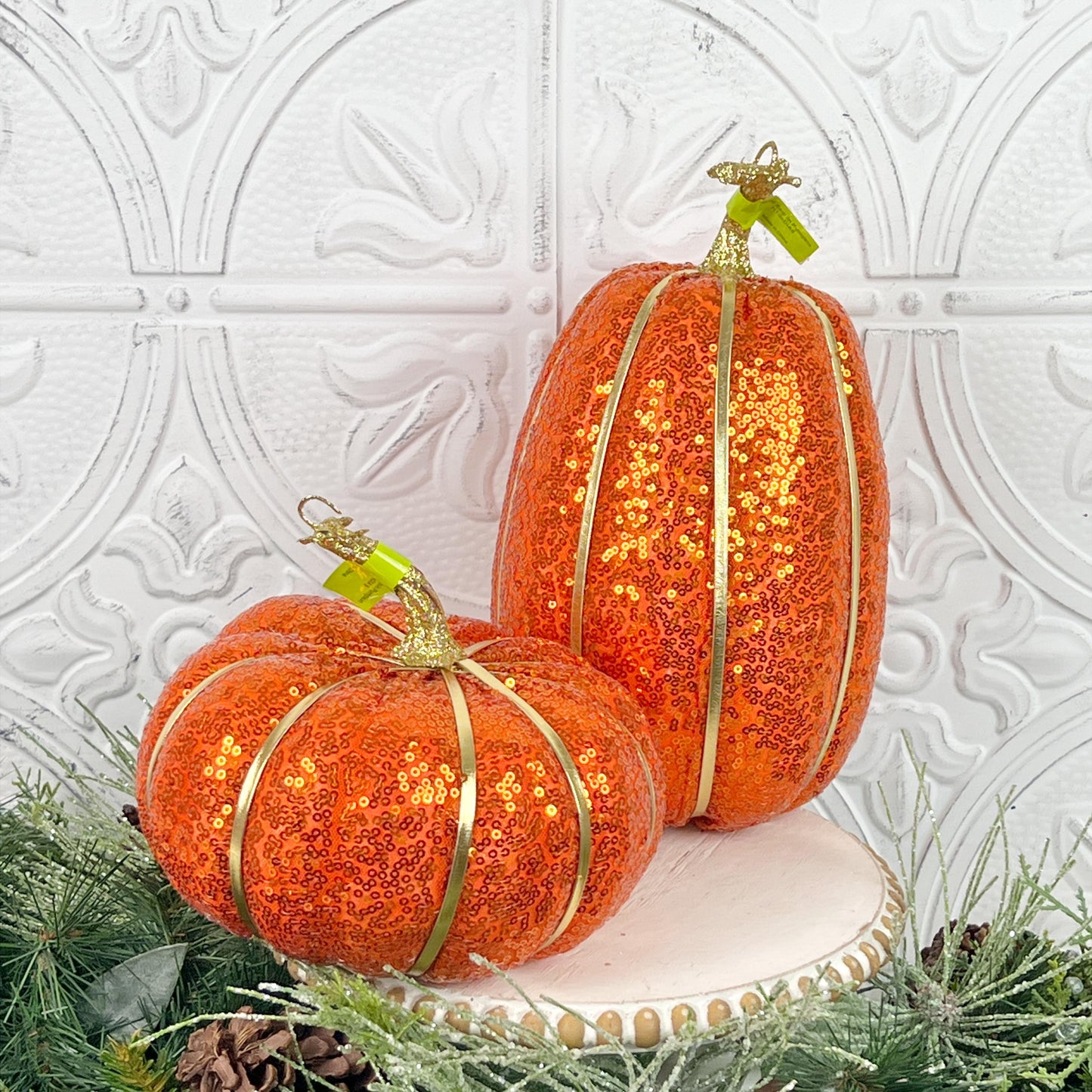 Sequin Pumpkin Decor for Fall | Pink, Purple, Orange Halloween Pumpkins | Glam Autumn Decoration | Purple Fall Pumpkin | Fall Mantle Decor
