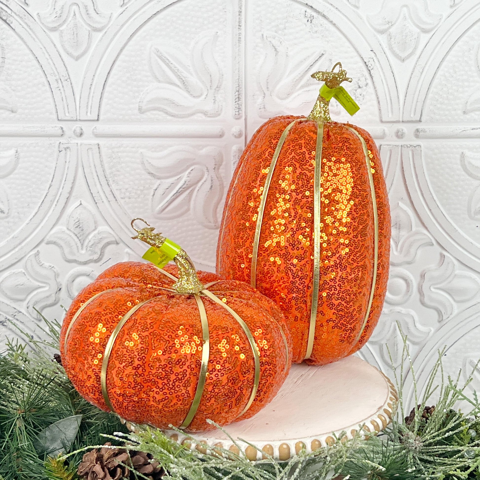 Sequin Pumpkin Decor for Fall | Pink, Purple, Orange Halloween Pumpkins | Glam Autumn Decoration | Purple Fall Pumpkin | Fall Mantle Decor