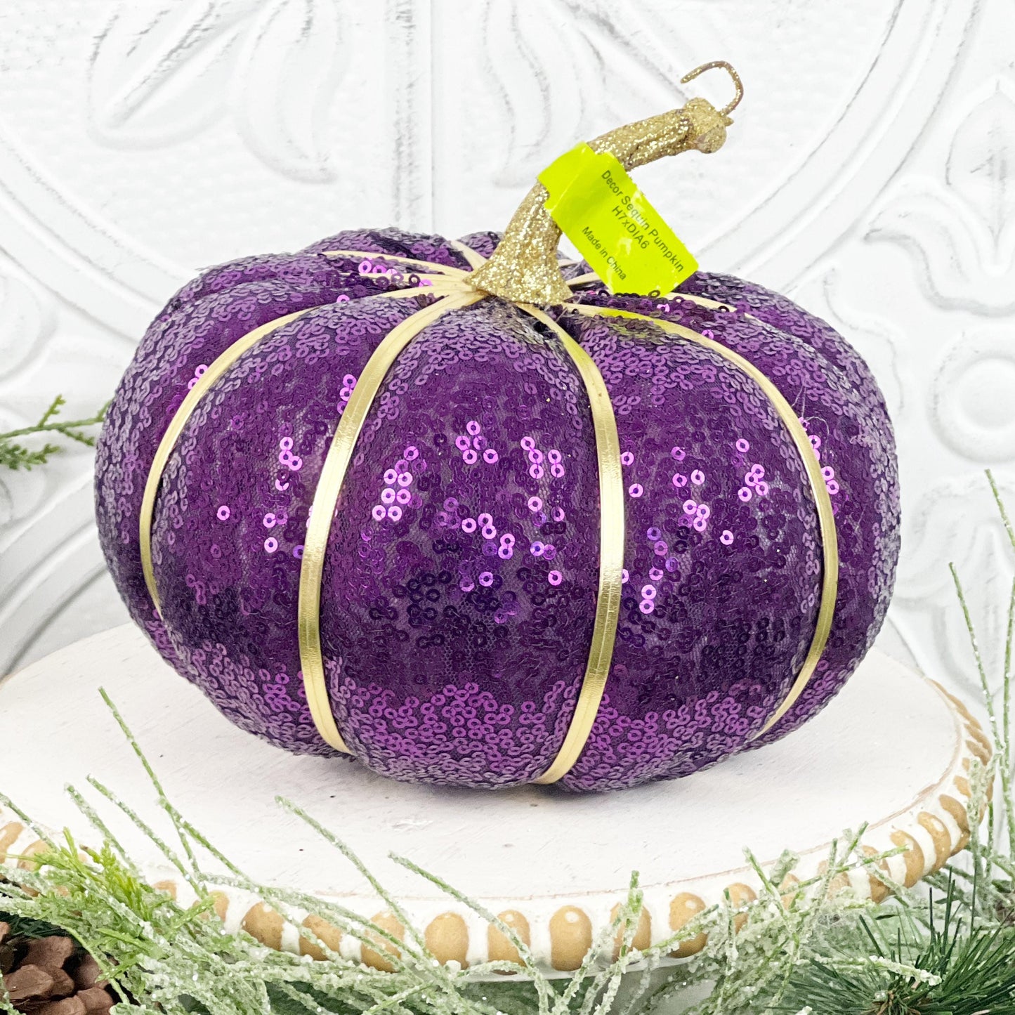 Sequin Pumpkin Decor for Fall | Pink, Purple, Orange Halloween Pumpkins | Glam Autumn Decoration | Purple Fall Pumpkin | Fall Mantle Decor