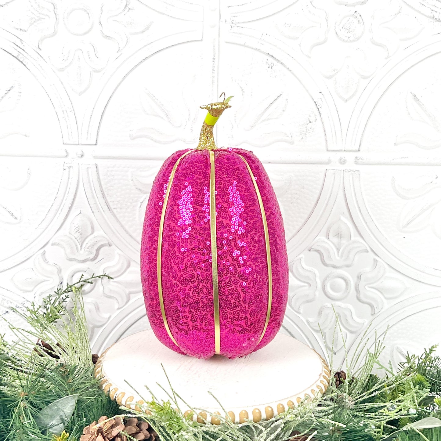 Sequin Pumpkin Decor for Fall | Pink, Purple, Orange Halloween Pumpkins | Glam Autumn Decoration | Purple Fall Pumpkin | Fall Mantle Decor