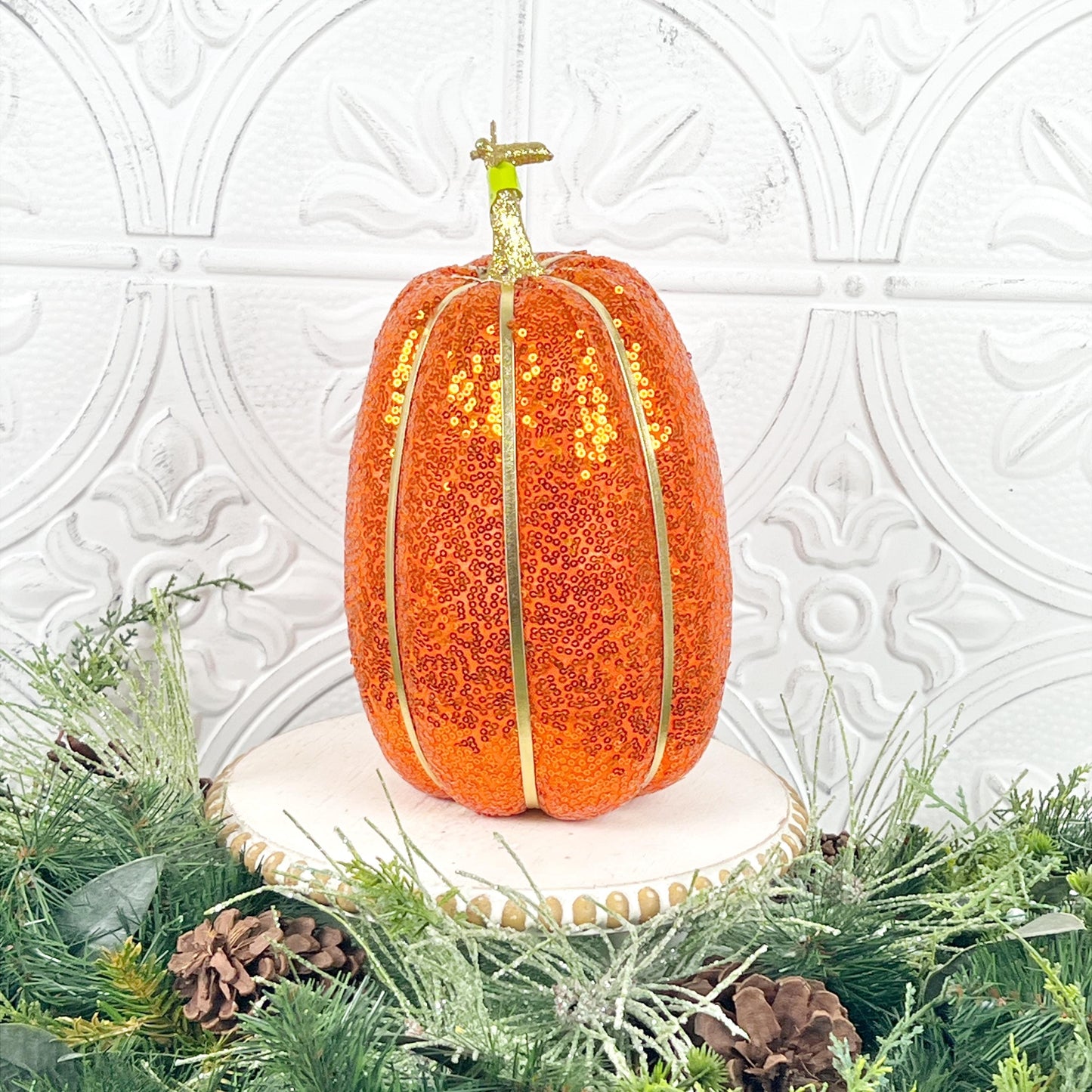 Sequin Pumpkin Decor for Fall | Pink, Purple, Orange Halloween Pumpkins | Glam Autumn Decoration | Purple Fall Pumpkin | Fall Mantle Decor