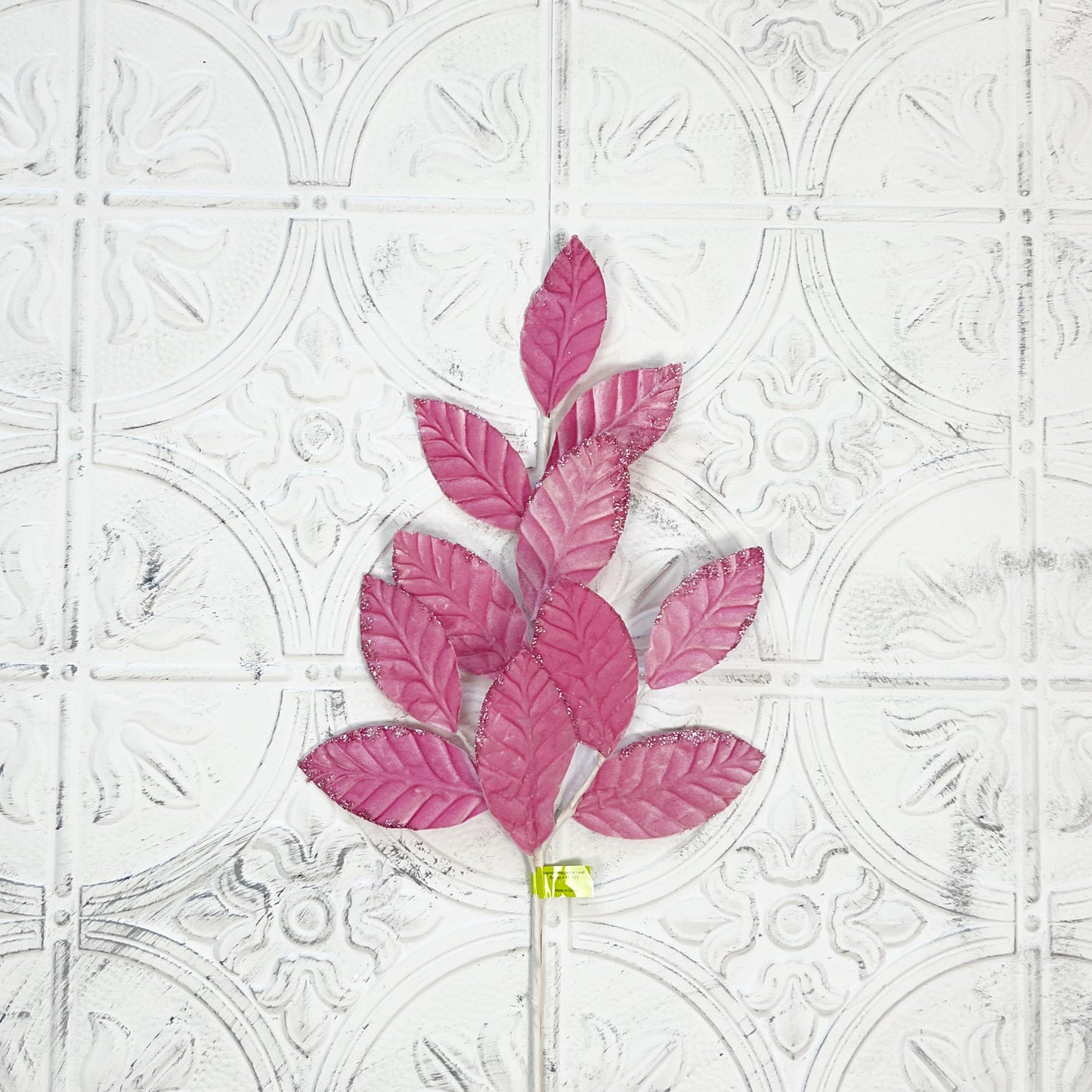 Velvet Magnolia Leaf Spray | 25" Pink Foliage Stem | Elegant Fall or Holiday Wreath Accent | Luxe Floral Pick | Pink Velvet Magnolia Leaf