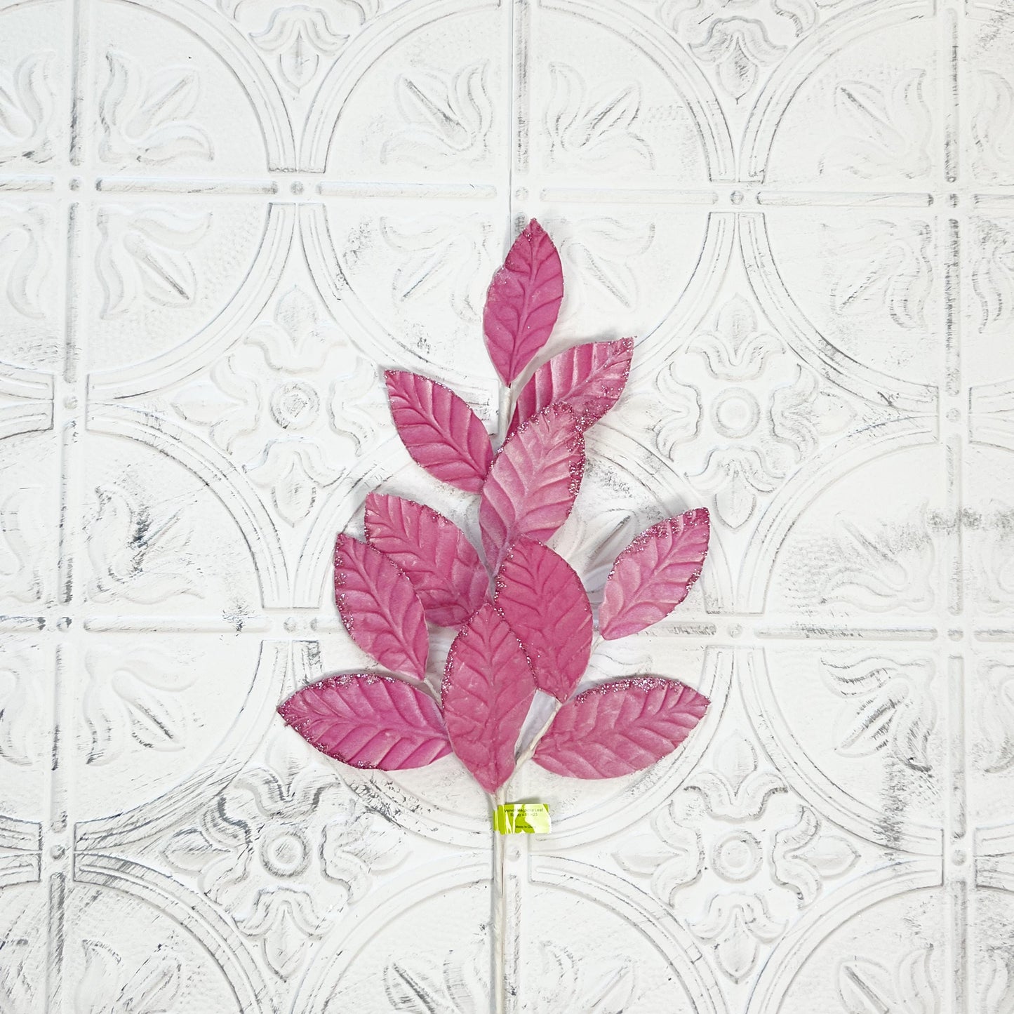 Velvet Magnolia Leaf Spray | 25" Pink Foliage Stem | Elegant Fall or Holiday Wreath Accent | Luxe Floral Pick | Pink Velvet Magnolia Leaf