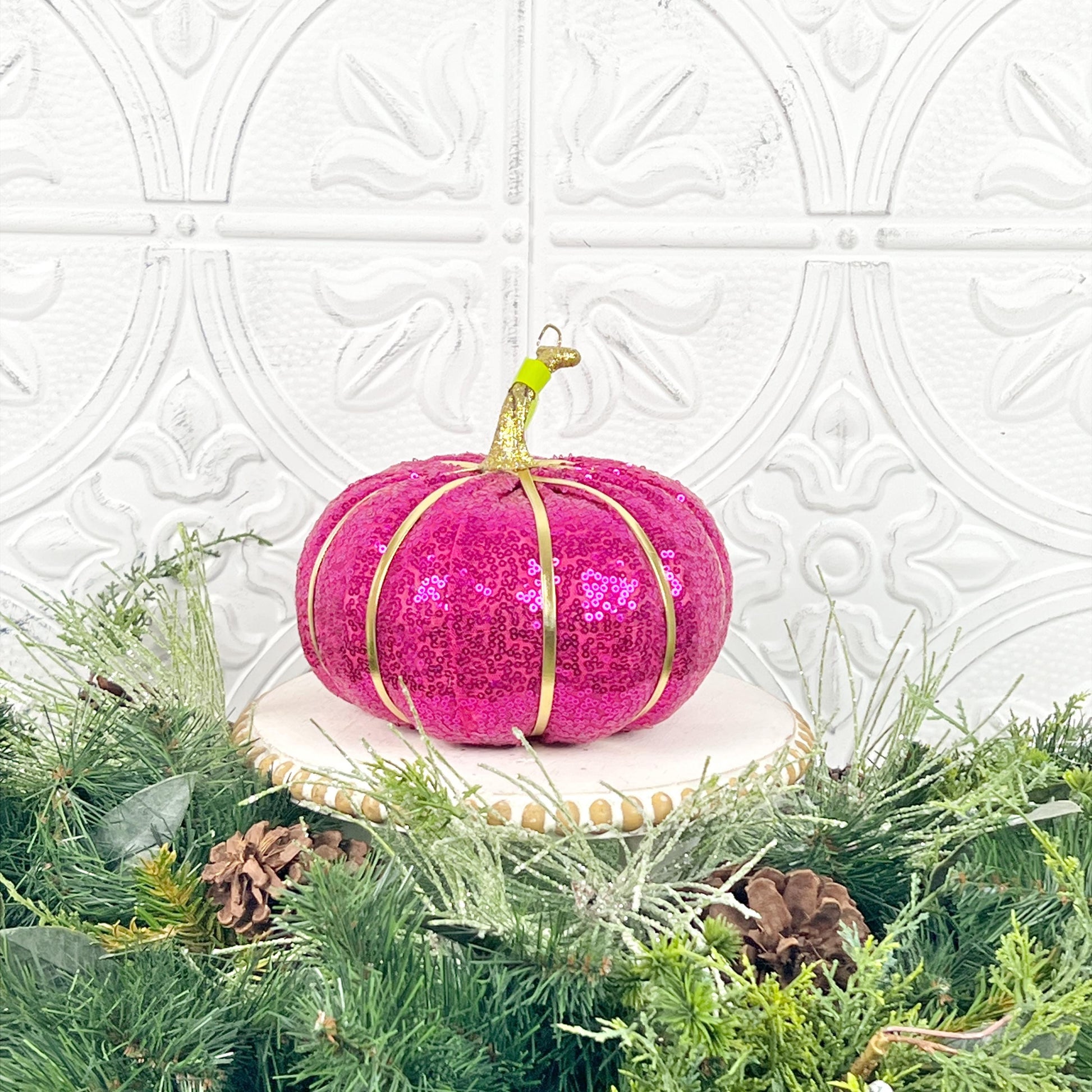 Sequin Pumpkin Decor for Fall | Pink, Purple, Orange Halloween Pumpkins | Glam Autumn Decoration | Purple Fall Pumpkin | Fall Mantle Decor