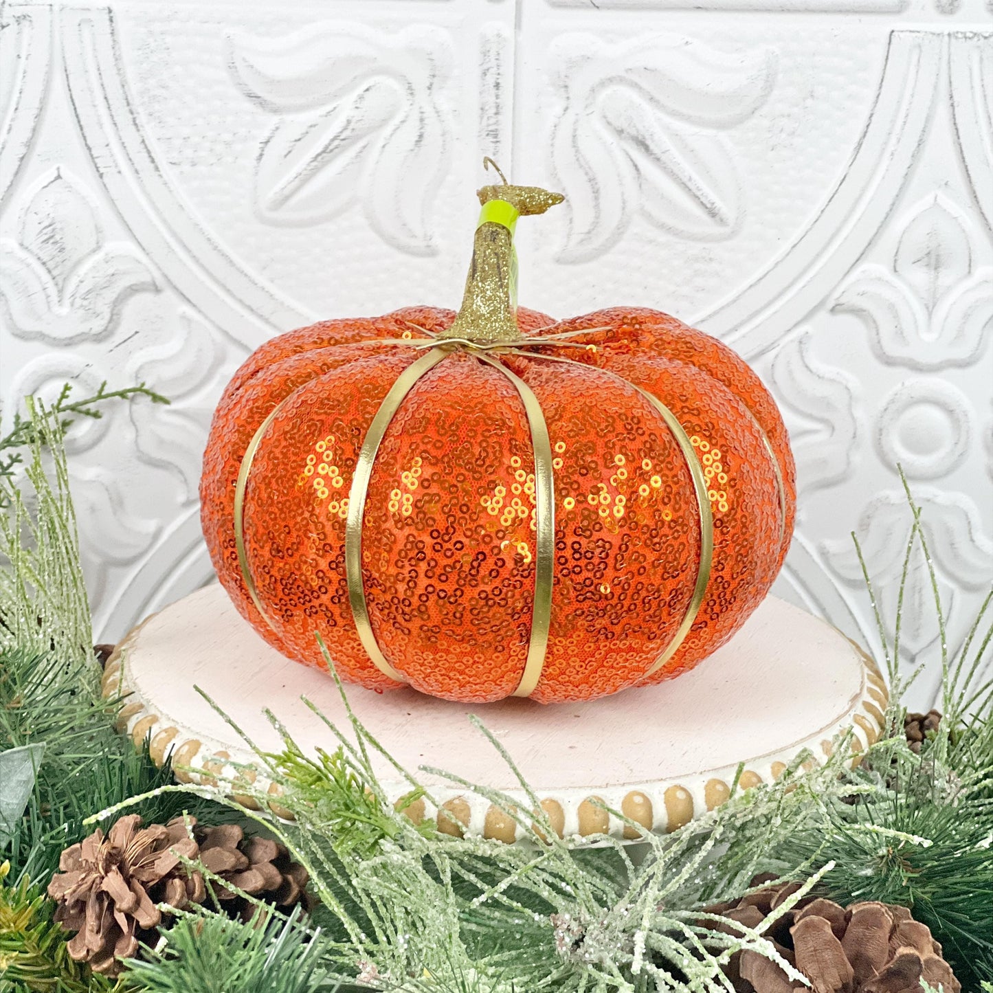 Sequin Pumpkin Decor for Fall | Pink, Purple, Orange Halloween Pumpkins | Glam Autumn Decoration | Purple Fall Pumpkin | Fall Mantle Decor