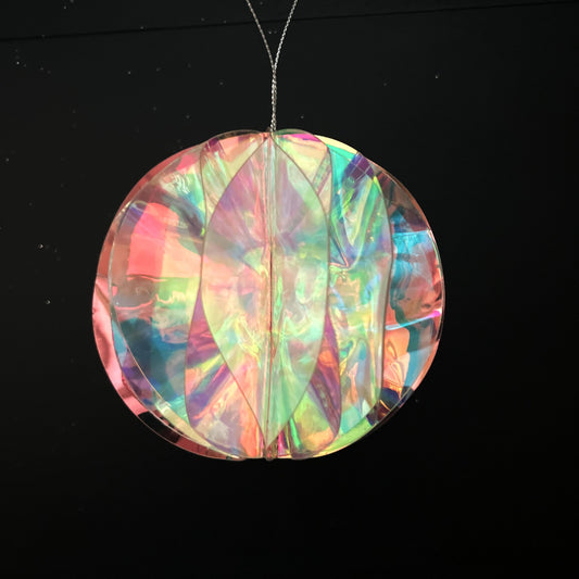 4" Iridescent Ball Ornament, Holographic Christmas Ornament, Jeweled Tree Ornament, Box of 4 Ornaments, Pastel Holiday Decor