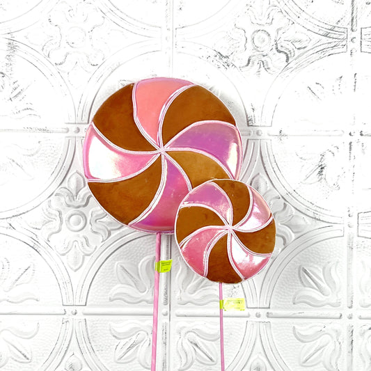 Pink Gingerbread Lollipop Stem, Holiday Candy Stem, Gingerbread Tree Decor, Wreath Attachment, Christmas Floral Accent