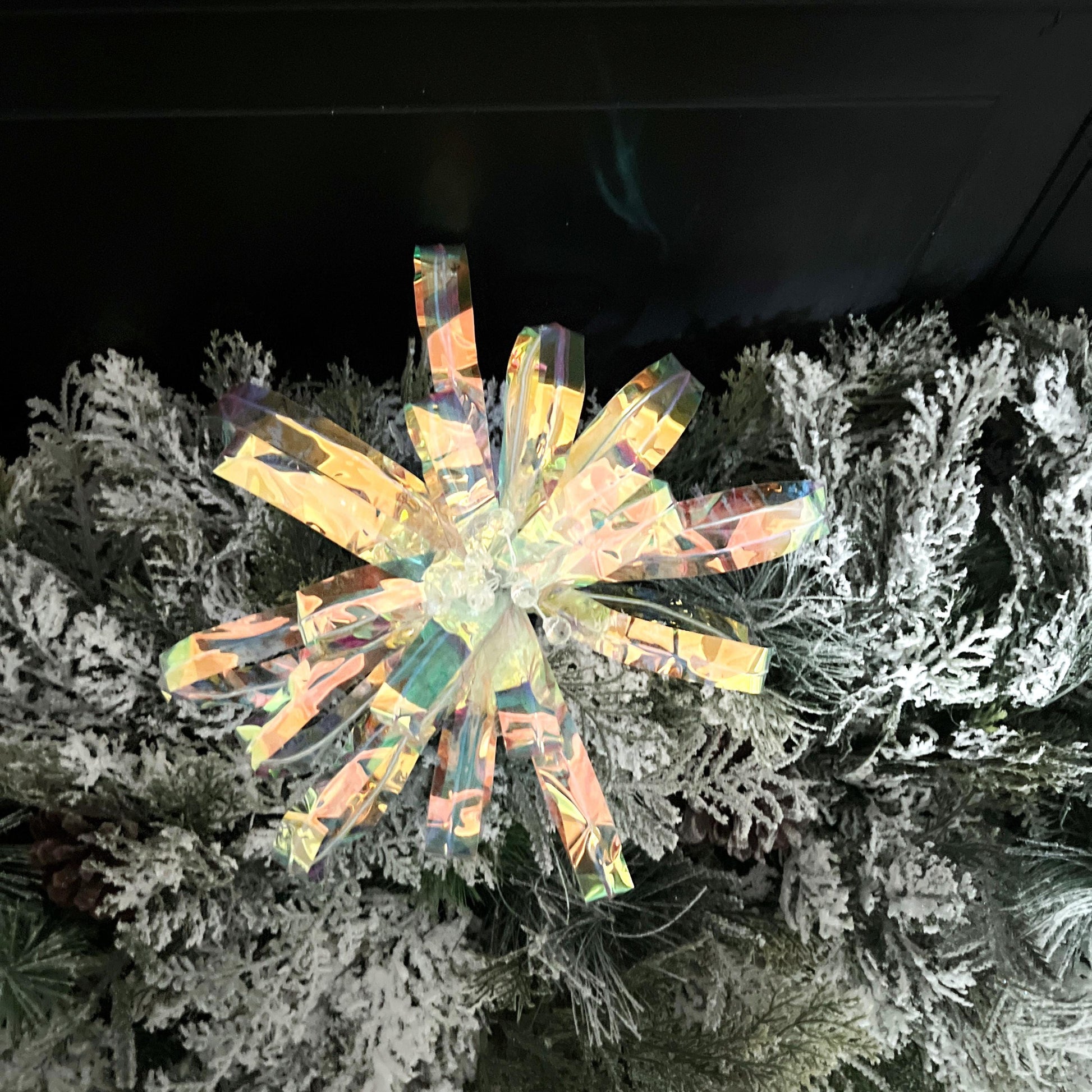 Iridescent Flower Stem, Holographic Floral Pick, Acrylic Holiday Flower, Wreath Accent, Elegant Christmas Tree Decor