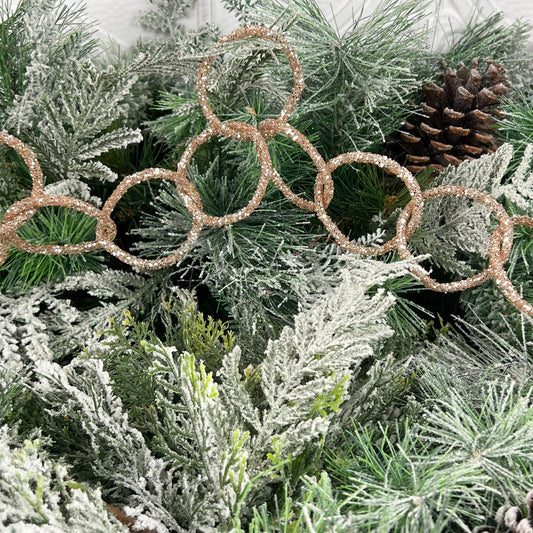 Champagne Beaded Chain Garland, Jeweled Holiday Garland, Gold Loop Garland, Christmas Tree Garland, Wedding Centerpiece Decor
