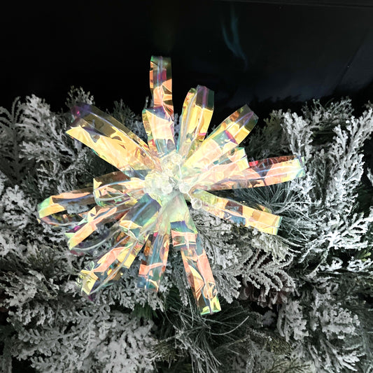 Iridescent Flower Stem, Holographic Floral Pick, Acrylic Holiday Flower, Wreath Accent, Elegant Christmas Tree Decor