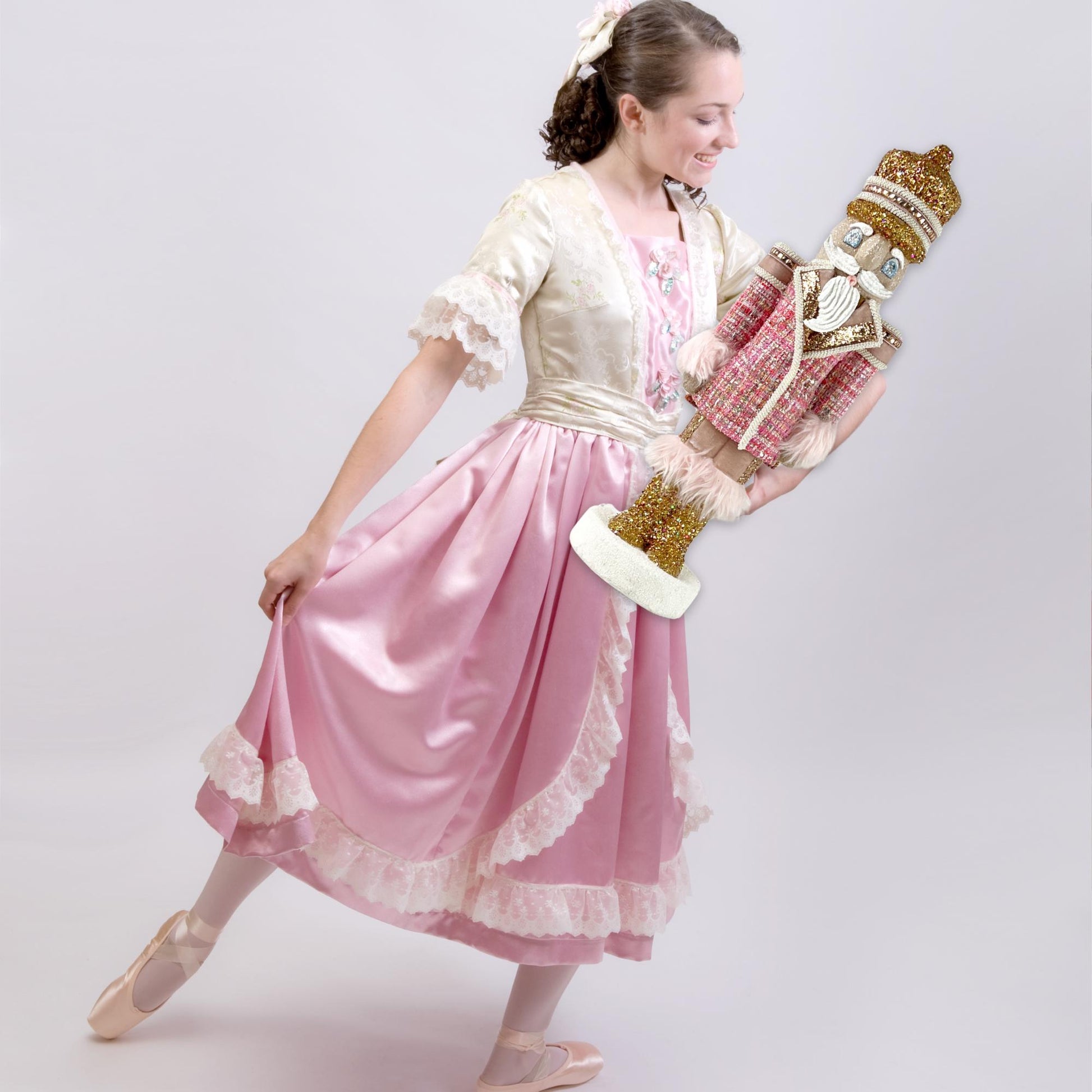 Elegant Pink and Gold Handmade Designer Couture Nutcracker, Unique Holiday Home Decor, Christmas Nutcracker, Gift for Dancer, Lg Nutcracker