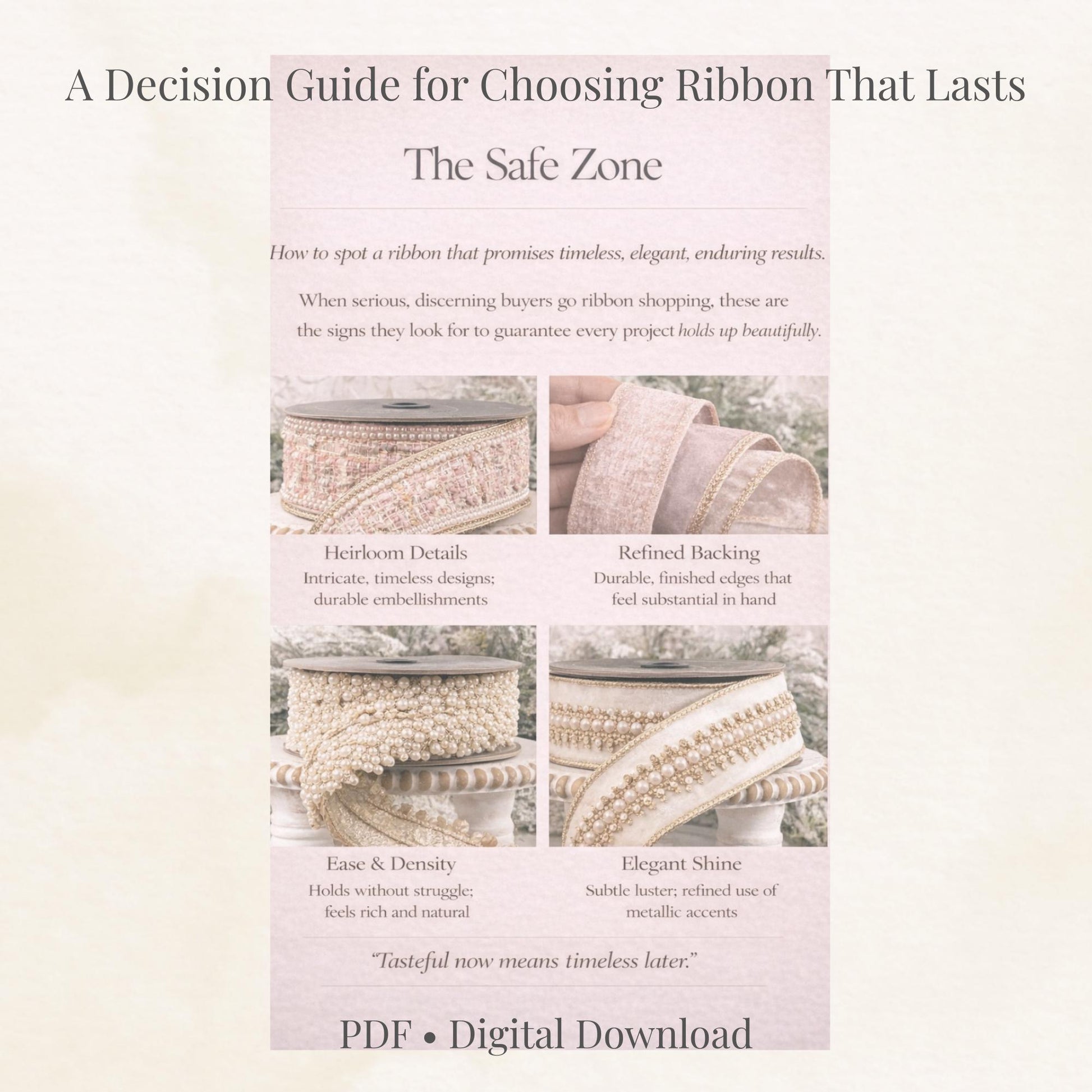 Taste Protection, Digital Ribbon Guide, How to Choose Quality Ribbon, Designer Ribbon Buying Guide, Instant Download