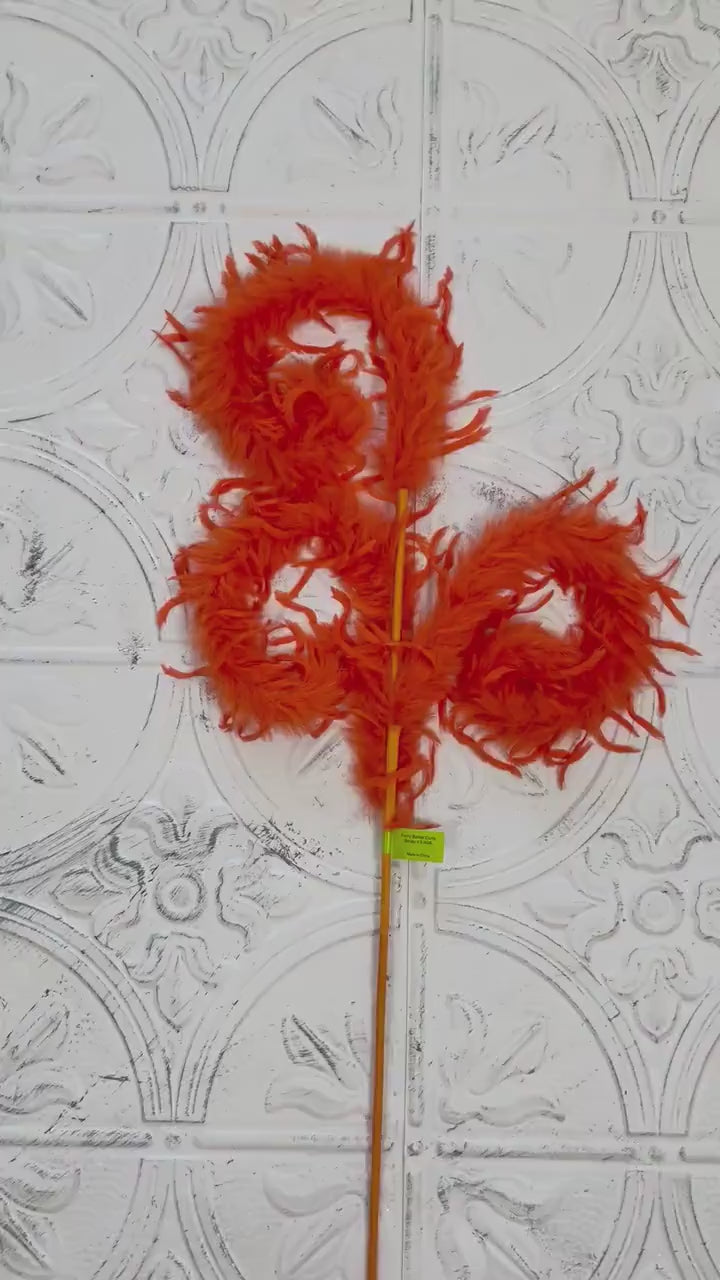 28" Fuzzy Curly Spiral Spray | Black, Orange, Pink or Magenta | Halloween Decor | Wreath Attachment | Whimsical Wreath Accent