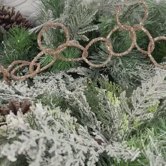 Champagne Beaded Chain Garland, Jeweled Holiday Garland, Gold Loop Garland, Christmas Tree Garland, Wedding Centerpiece Decor