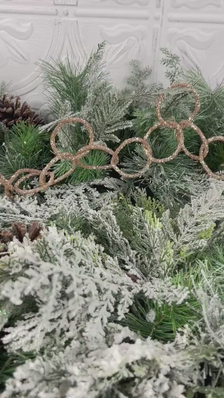 Champagne Beaded Chain Garland, Jeweled Holiday Garland, Gold Loop Garland, Christmas Tree Garland, Wedding Centerpiece Decor